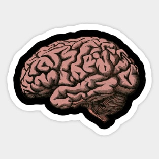 Retro Style Brain Illustration, Pop Art Sticker